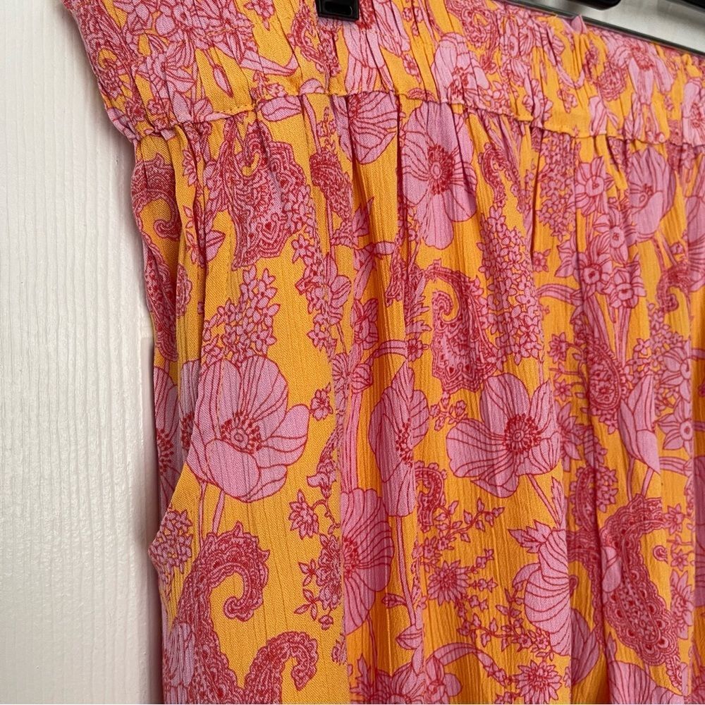 ROMANTIC GYPSY Plus Flutter Trim Smocked Shorts in Marigold Size 2X NEW - Picture 9 of 14